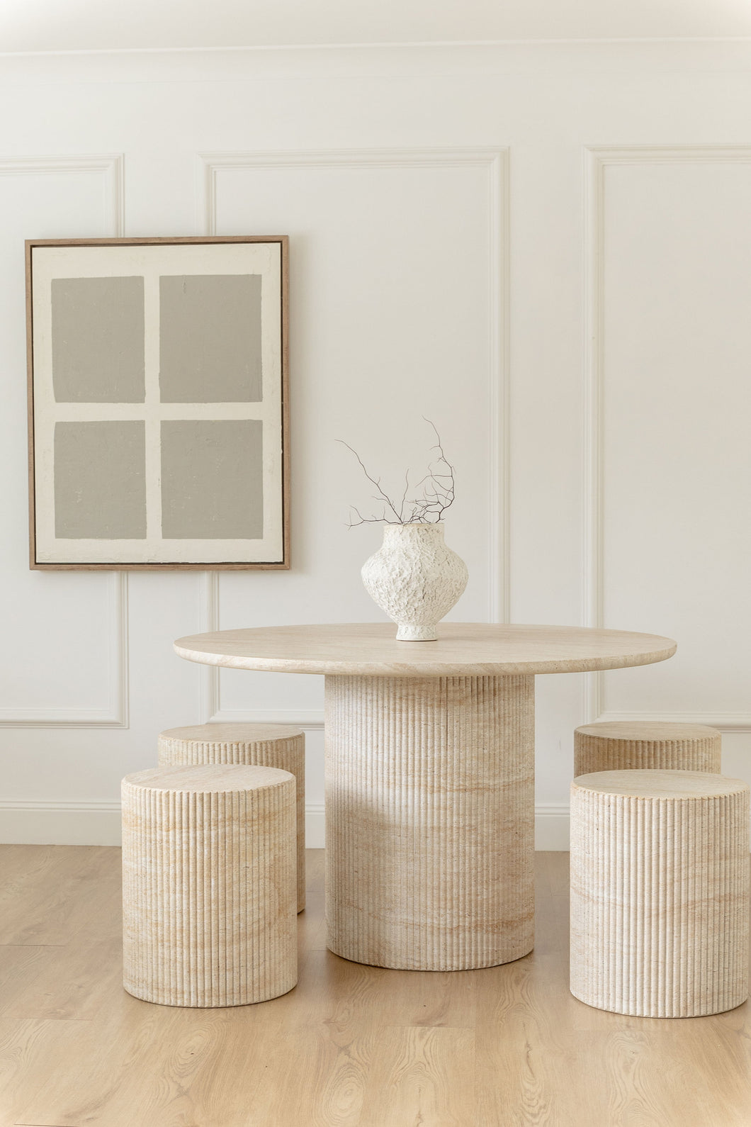 The Amore side table - travertine